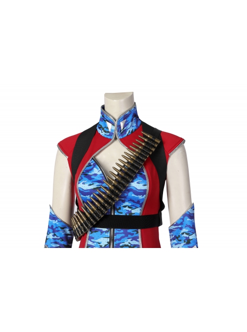 The Boys Season 4 Firecracker Halloween Cosplay Costume Slim Fit Blue Camouflage Print Red Cool Bullet Harness Kit Does Not Include Shoes
