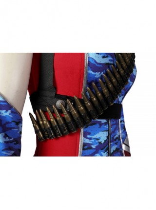 The Boys Season 4 Firecracker Halloween Cosplay Costume Slim Fit Blue Camouflage Print Red Cool Bullet Harness Kit Does Not Include Shoes