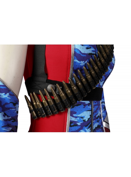 The Boys Season 4 Firecracker Halloween Cosplay Costume Slim Fit Blue Camouflage Print Red Cool Bullet Harness Kit Does Not Include Shoes