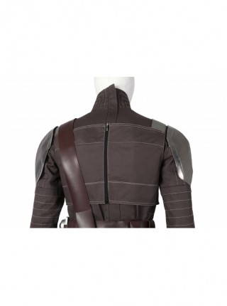 The Mandalorian Season 3 Halloween Cosplay Costume Black Cloak Silver Armor Set Without Helmet