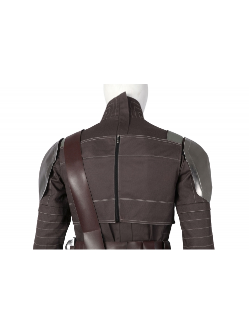 The Mandalorian Season 3 Halloween Cosplay Costume Black Cloak Silver Armor Set Without Helmet