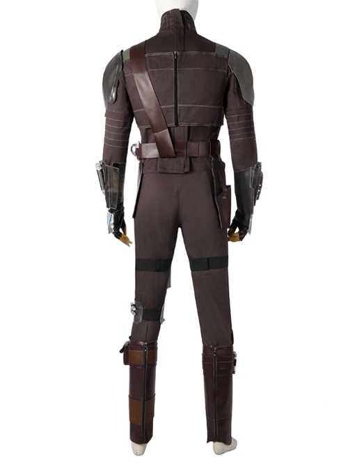 The Mandalorian Season 3 Halloween Cosplay Costume Black Cloak Silver Armor Set Without Helmet