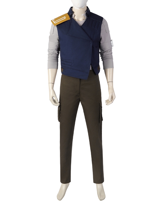 Star Wars Jedi Survivor Cal Kestis Halloween Cosplay Costume Gray Top Blue Vest Set Without Shoes