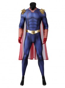 The Boys Season 3 The Homelander Halloween Cosplay Costume Blue Jumpsuit Set Without Shoes