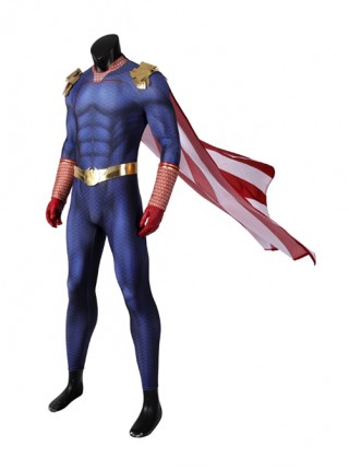 The Boys Season 3 The Homelander Halloween Cosplay Costume Blue Jumpsuit Set Without Shoes