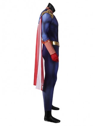 The Boys Season 3 The Homelander Halloween Cosplay Costume Blue Jumpsuit Set Without Shoes