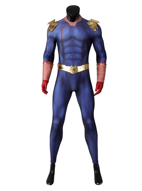 The Boys Season 3 The Homelander Halloween Cosplay Costume Blue Jumpsuit Set Without Shoes