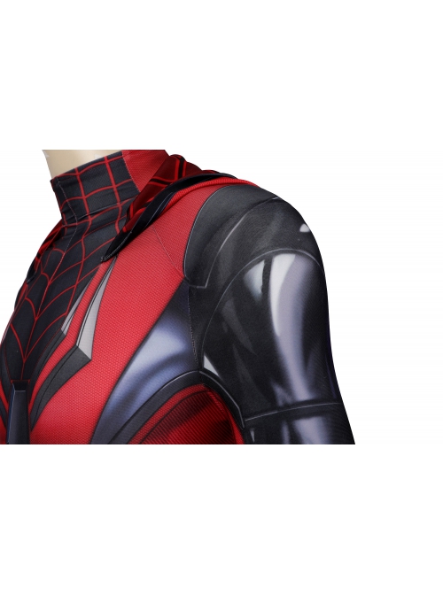 PS5 Game Spider-Man Miles Morales Halloween Cosplay Costume Red Jumpsuit Set