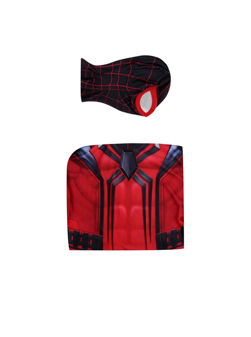 PS5 Game Spider-Man Miles Morales Halloween Cosplay Costume Red Jumpsuit Set