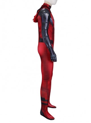 PS5 Game Spider-Man Miles Morales Halloween Cosplay Costume Red Jumpsuit Set