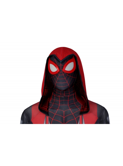 PS5 Game Spider-Man Miles Morales Halloween Cosplay Costume Red Jumpsuit Set