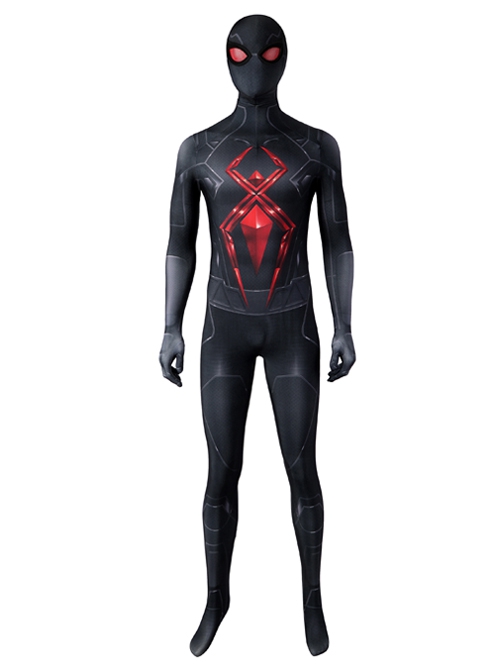 Game Spider-Man Peter Parker Halloween Cosplay Costume Black Jumpsuit Set