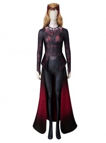 Doctor Strange In The Multiverse Of Madness Scarlet Witch Wanda Django Maximoff Halloween Cosplay Costume Red Jumpsuit Set