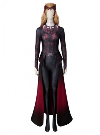 Doctor Strange In The Multiverse Of Madness Scarlet Witch Wanda Django Maximoff Halloween Cosplay Costume Red Jumpsuit Set