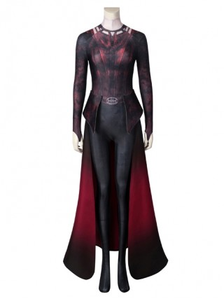 Doctor Strange In The Multiverse Of Madness Scarlet Witch Wanda Django Maximoff Halloween Cosplay Costume Red Jumpsuit Set