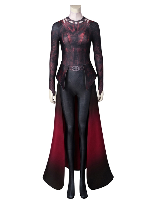 Doctor Strange In The Multiverse Of Madness Scarlet Witch Wanda Django Maximoff Halloween Cosplay Costume Red Jumpsuit Set