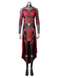 Black Panther Wakanda Forever Dora Milaje Aneka Nakia Ayo Halloween Cosplay Costume Red Printed Jumpsuit Set