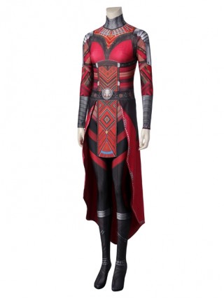 Black Panther Wakanda Forever Dora Milaje Aneka Nakia Ayo Halloween Cosplay Costume Red Printed Jumpsuit Set