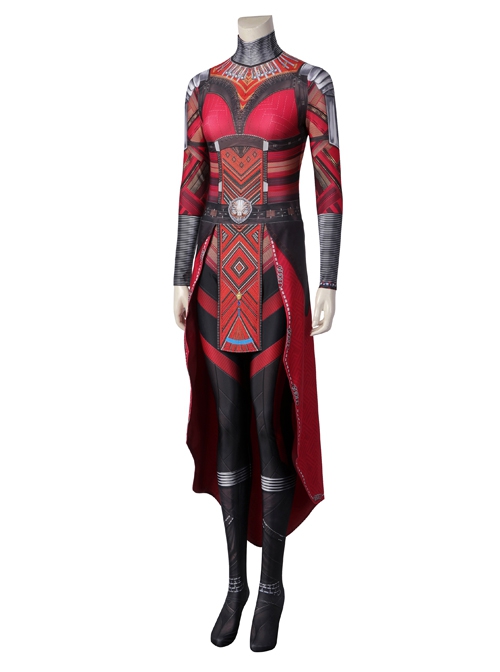 Black Panther Wakanda Forever Dora Milaje Aneka Nakia Ayo Halloween Cosplay Costume Red Printed Jumpsuit Set