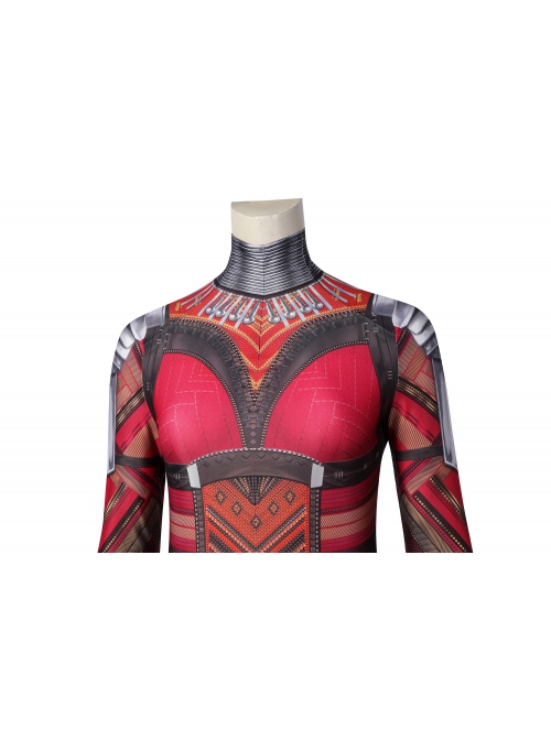 Black Panther Wakanda Forever Dora Milaje Aneka Nakia Ayo Halloween Cosplay Costume Red Printed Jumpsuit Set