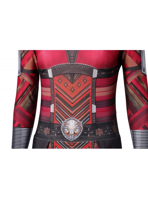 Black Panther Wakanda Forever Dora Milaje Aneka Nakia Ayo Halloween Cosplay Costume Red Printed Jumpsuit Set