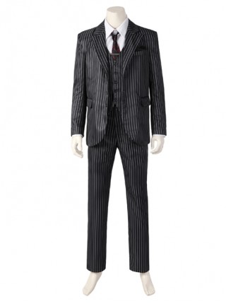 Wednesday Addams Gomez Addams 2022 Version Halloween Cosplay Costume Black Striped Suit Set