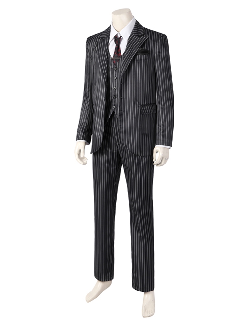 Wednesday Addams Gomez Addams 2022 Version Halloween Cosplay Costume Black Striped Suit Set