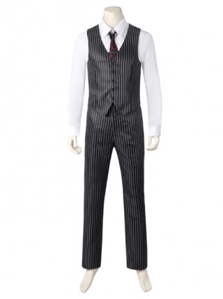 Wednesday Addams Gomez Addams 2022 Version Halloween Cosplay Costume Black Striped Suit Set