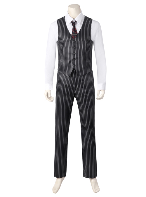 Wednesday Addams Gomez Addams 2022 Version Halloween Cosplay Costume Black Striped Suit Set