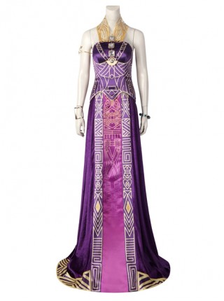 Black Panther Wakanda Forever Queen Ramonda Halloween Cosplay Costume Purple Dress Set