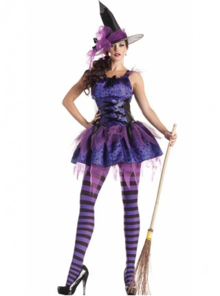 Grape Purple Sleeveless Lace Bow Short Dress Halloween Dark Witch Queen Costume Female