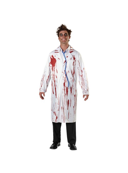 White Bloody Ghost Doctor Long Coat Halloween Vampire Zombie Costume Couple Male
