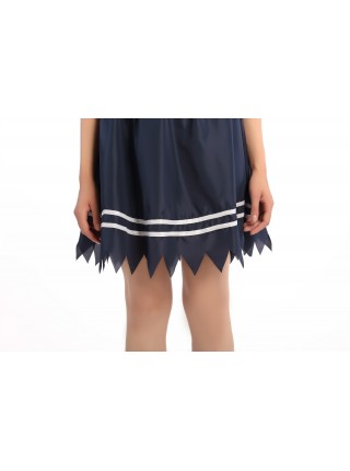 Bloody Gingham Top Blue Short Skirt Zombie Students Suit Halloween Vampire Demon Costume Female