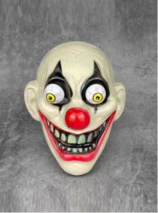 Frightening Red Nose Grin Spring Eye Clown Halloween Trickery Terror Mask