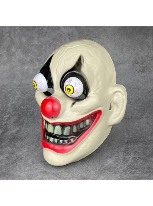 Frightening Red Nose Grin Spring Eye Clown Halloween Trickery Terror Mask