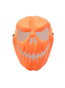 Trickery Skeleton Head Halloween Orange Pumpkin Skull Scary Mask