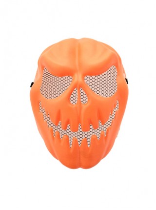 Trickery Skeleton Head Halloween Orange Pumpkin Skull Scary Mask