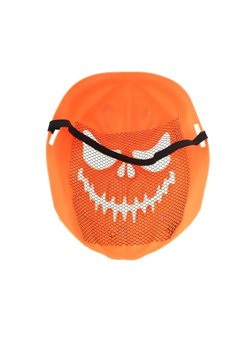 Trickery Skeleton Head Halloween Orange Pumpkin Skull Scary Mask