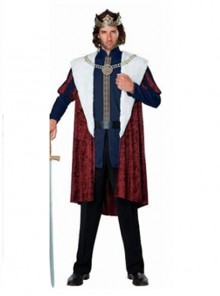 Classical Long Red Shawl Collar Long Sleeve Coat With Crown Suit Party Stage Christmas Costume Couple Male