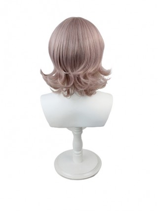 Nanami ChiaKi Gray-Pink Upturned Medium Length Female Cosplay Wigs