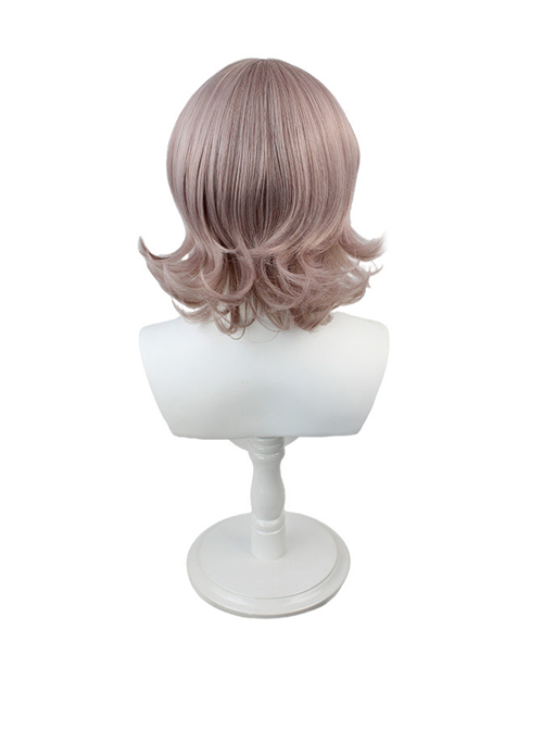 Nanami ChiaKi Gray-Pink Upturned Medium Length Female Cosplay Wigs