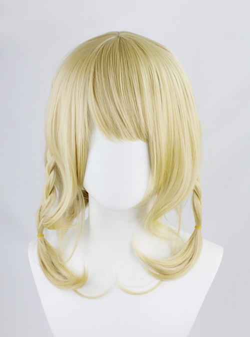 Yao Valentine's Day Skin Light Golden Inner Buckle Short Curly Small Braid Game Cosplay Wigs