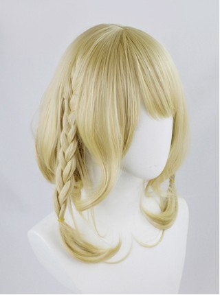 Yao Valentine's Day Skin Light Golden Inner Buckle Short Curly Small Braid Game Cosplay Wigs