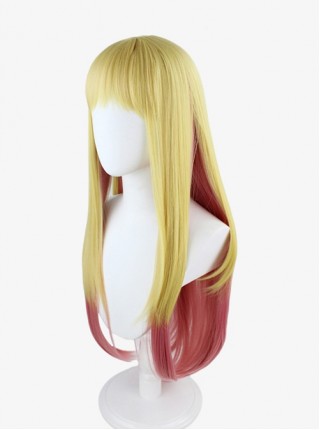 Kitagawa Marin Golden Gradient Pink Anime Cosplay Long Straight Wigs