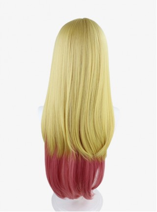 Kitagawa Marin Golden Gradient Pink Anime Cosplay Long Straight Wigs