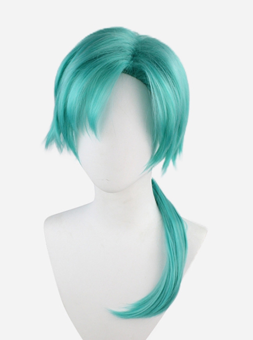 Yun Zhongjun Water Grass Blue Small Pigtail Short Upturned Wig Game Cosplay Male Wigs