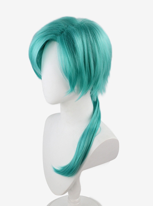 Yun Zhongjun Water Grass Blue Small Pigtail Short Upturned Wig Game Cosplay Male Wigs