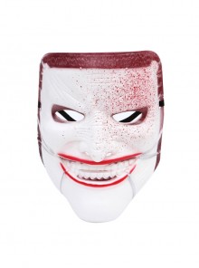 Halloween Dress Up Terror White V-Face Grin Dripping Blood Mask