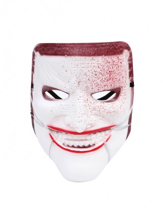 Halloween Dress Up Terror White V-Face Grin Dripping Blood Mask