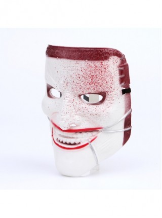 Halloween Dress Up Terror White V-Face Grin Dripping Blood Mask